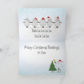 かわいいクリスマスシープスキー – ハッピーホリデー シーズンカード (内部)