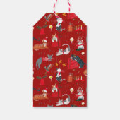 かわいいクリスマスジンジャーキャットレッドホリデーギフトラベル ギフトタグ (裏面)