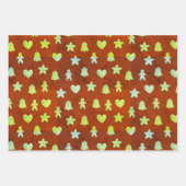 かわいいクリスマスジンジャークッキー ラッピングペーパーシート (正面2)