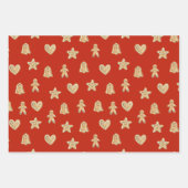 かわいいクリスマスジンジャークッキー ラッピングペーパーシート (正面)