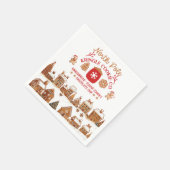 かわいいクリスマスジンジャーブレッドがクッキー スタンダードカクテルナプキン (角)