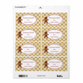 かわいいクリスマスジンジャーブレッドのクッキーのギフトラベルラベル ラベル (フルシート)