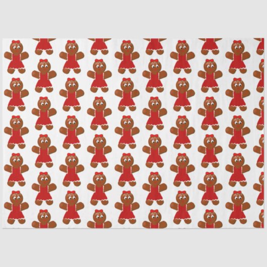 かわいいクリスマスジンジャーブレッドの少女 薄葉紙 (正面)