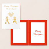 かわいいクリスマスジンジャーブレッドカスタムカップル 箔カード (ディスプレー)