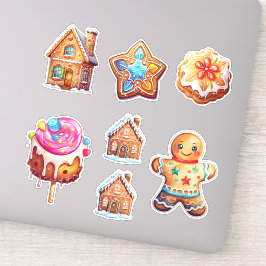 かわいいクリスマスジンジャーブレッドクッキーセット シール