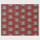 かわいいクリスマスジンジャーブレッドハウス ダサいクリスマススウェター ラッピングペーパー (フラット)