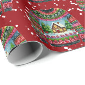 かわいいクリスマスジンジャーブレッドハウス ダサいクリスマススウェター ラッピングペーパー (ロールコーナー)