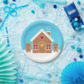 かわいいクリスマスジンジャーブレッドハウス ペーパープレート (パーティー)