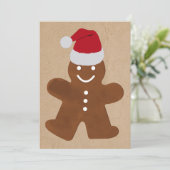 かわいいクリスマスジンジャーブレッドマンクッキークラフト シーズンカード (スタンド正面)