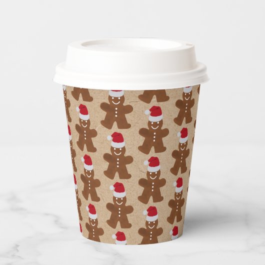 かわいいクリスマスジンジャーブレッドマンクッキークラフト 紙コップ (正面)