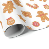 かわいいクリスマスジンジャーブレッドマンクッキーパターン ラッピングペーパー (ロールコーナー)