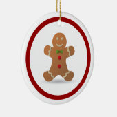 かわいいクリスマスジンジャーブレッドマンパーソナライズされた セラミックオーナメント (右)