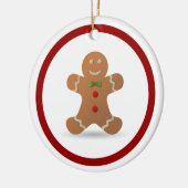 かわいいクリスマスジンジャーブレッドマンパーソナライズされた セラミックオーナメント (左)