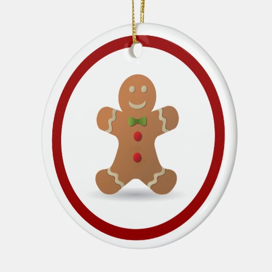 かわいいクリスマスジンジャーブレッドマンパーソナライズされた セラミックオーナメント (左)