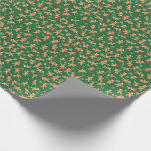 かわいいクリスマスジンジャーブレッドマン雪 ラッピングペーパー (角)