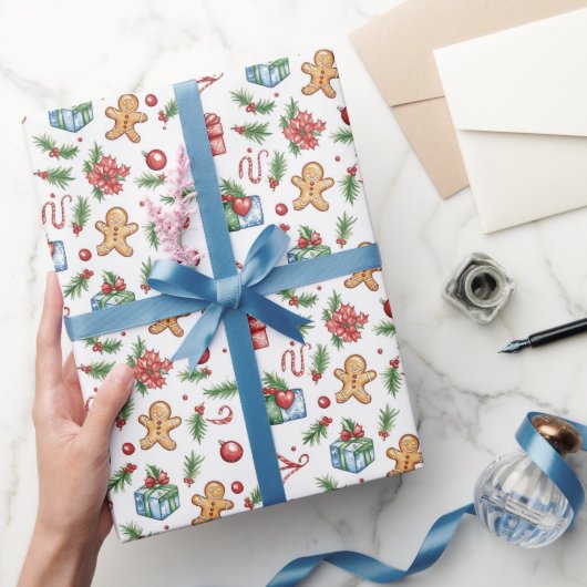 かわいいクリスマスジンジャーブレッドマン ラッピングペーパー (ギフト)