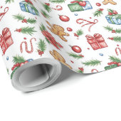 かわいいクリスマスジンジャーブレッドマン ラッピングペーパー (ロールコーナー)