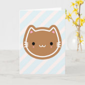 かわいいクリスマスジンジャーブレッド猫 カード (黄色い花)