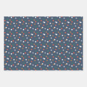 かわいいクリスマスジンジャーブレッド&オーナメント柄 ラッピングペーパーシート (正面3)