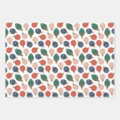 かわいいクリスマスジンジャーブレッド&オーナメント柄 ラッピングペーパーシート (正面2)