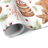 かわいいクリスマスジンジャーブレッド ラッピングペーパー (ロールコーナー)