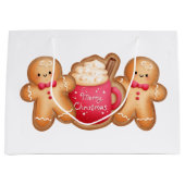 かわいいクリスマスジンジャーブレッド ラージペーパーバッグ (正面)
