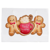 かわいいクリスマスジンジャーブレッド ラージペーパーバッグ (裏面)