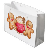 かわいいクリスマスジンジャーブレッド ラージペーパーバッグ (裏面アングル)