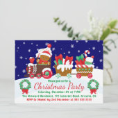 かわいいクリスマスジンジャーブレッド 招待状 (スタンド正面)