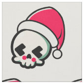 かわいいクリスマススカル ファブリック (クローズアップ)