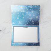 かわいいクリスマススカンジナビアスタイルの青 シーズンカード (内部)