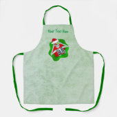 かわいいクリスマススケルトンオーナメントアイズ(ばちゃばちゃ)跳ねる エプロン (正面)