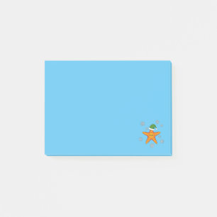 かわいいクリスマススタフィッシュオンブルーバッファローパターン ポストイット