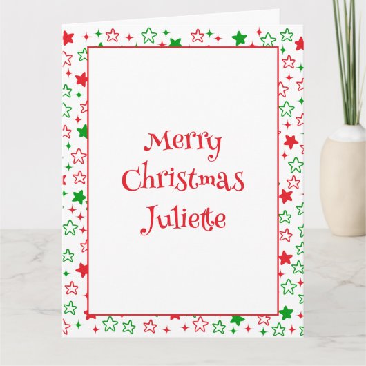 かわいいクリスマススター カード (正面)