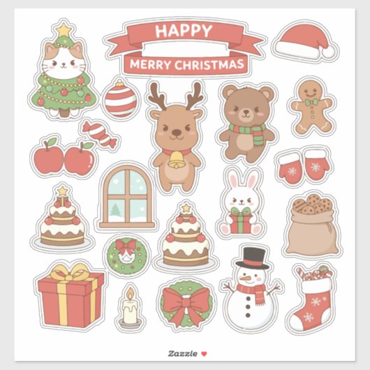 かわいいクリスマスステッカー爆弾スマホケース | 可愛いCa シール (シート)