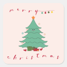 かわいいクリスマスステッカー スクエアシール