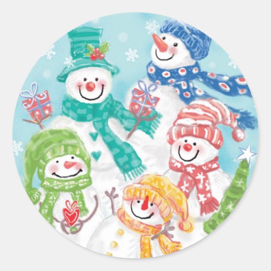 かわいいクリスマスステッカー ラウンドシール (正面)