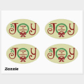 かわいいクリスマスステッカー 楕円形シール (シート)