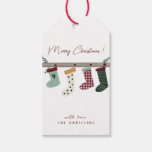 かわいいクリスマスストッキングギフトタグ