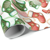 かわいいクリスマスストッキング ラッピングペーパー (ロールコーナー)