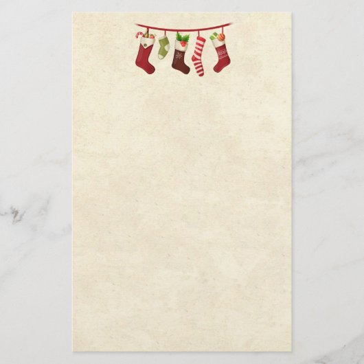 かわいいクリスマスストッキング 便箋 (正面)