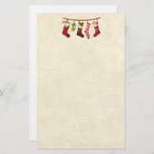 かわいいクリスマスストッキング 便箋 (正面/裏面)