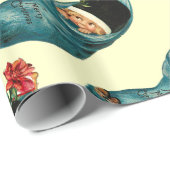 かわいいクリスマスストッキング,小さな子供,クリーム ラッピングペーパー (ロールコーナー)