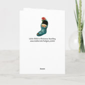 かわいいクリスマスストッキング,小さな子供,白の赤 シーズンカード (裏面)