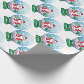 かわいいクリスマススノーグローブサンタクロース、スター、バード ラッピングペーパー (角)