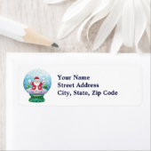 かわいいクリスマススノーグローブサンタクロース、スター、バード ラベル (インサイチュ)