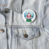 かわいいクリスマススノーグローブサンタクロース、スター、バード 缶バッジ (インサイチュ)