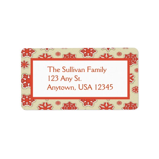 かわいいクリスマススノーフレーク住所 シール (正面)