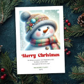 かわいいクリスマススノーマンキッズ水彩カードDL シーズンカード