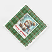 かわいいクリスマススノーマンナプキン　水彩画風カスタムデザイン (コーナー)